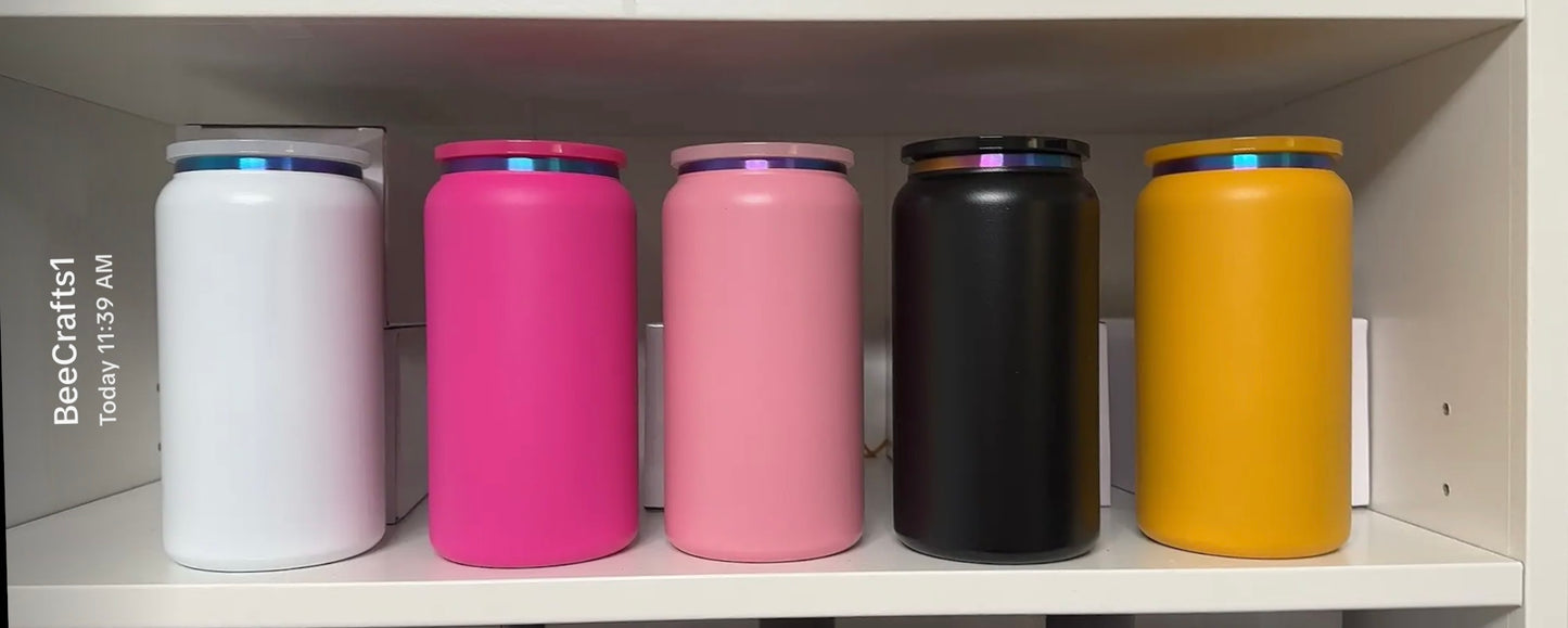 16oz Powder Coated stainless steel Tumbler Bundle