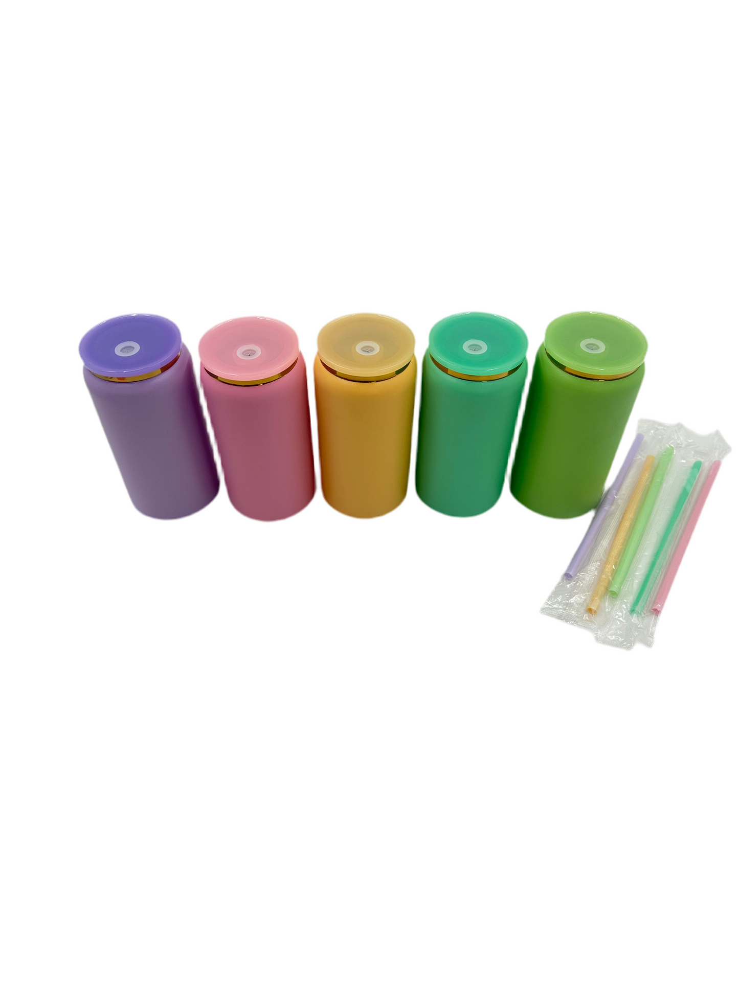 16oz Colored Stainless Steel with gold plate . -5pcs Bundle