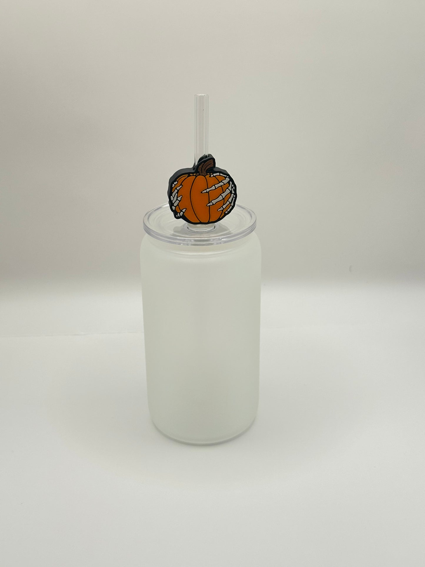 Pumpkin Skeleton Straw Topper