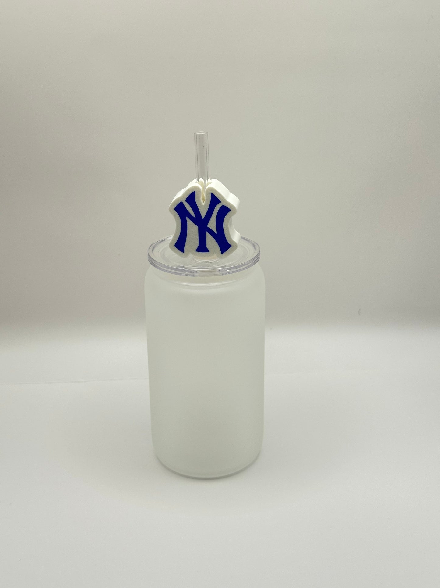 NY Baseball Straw Topper