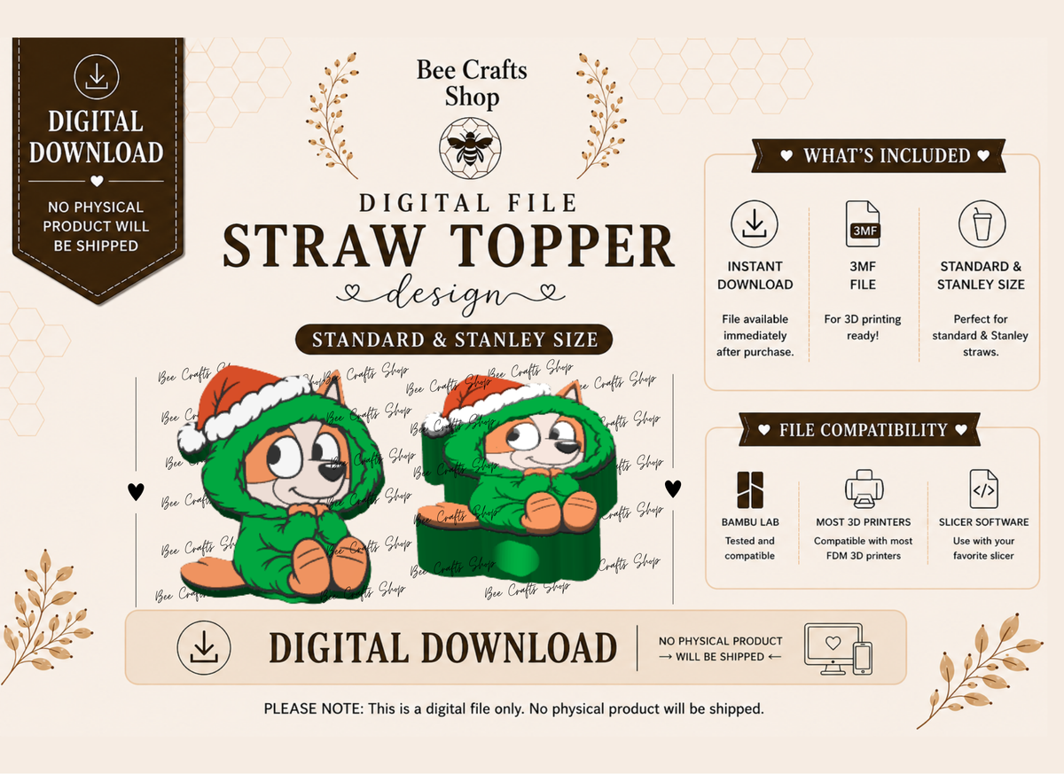 BingoG Straw Topper 3mf Digital Design