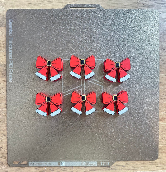 Christmas Bow Straw Topper