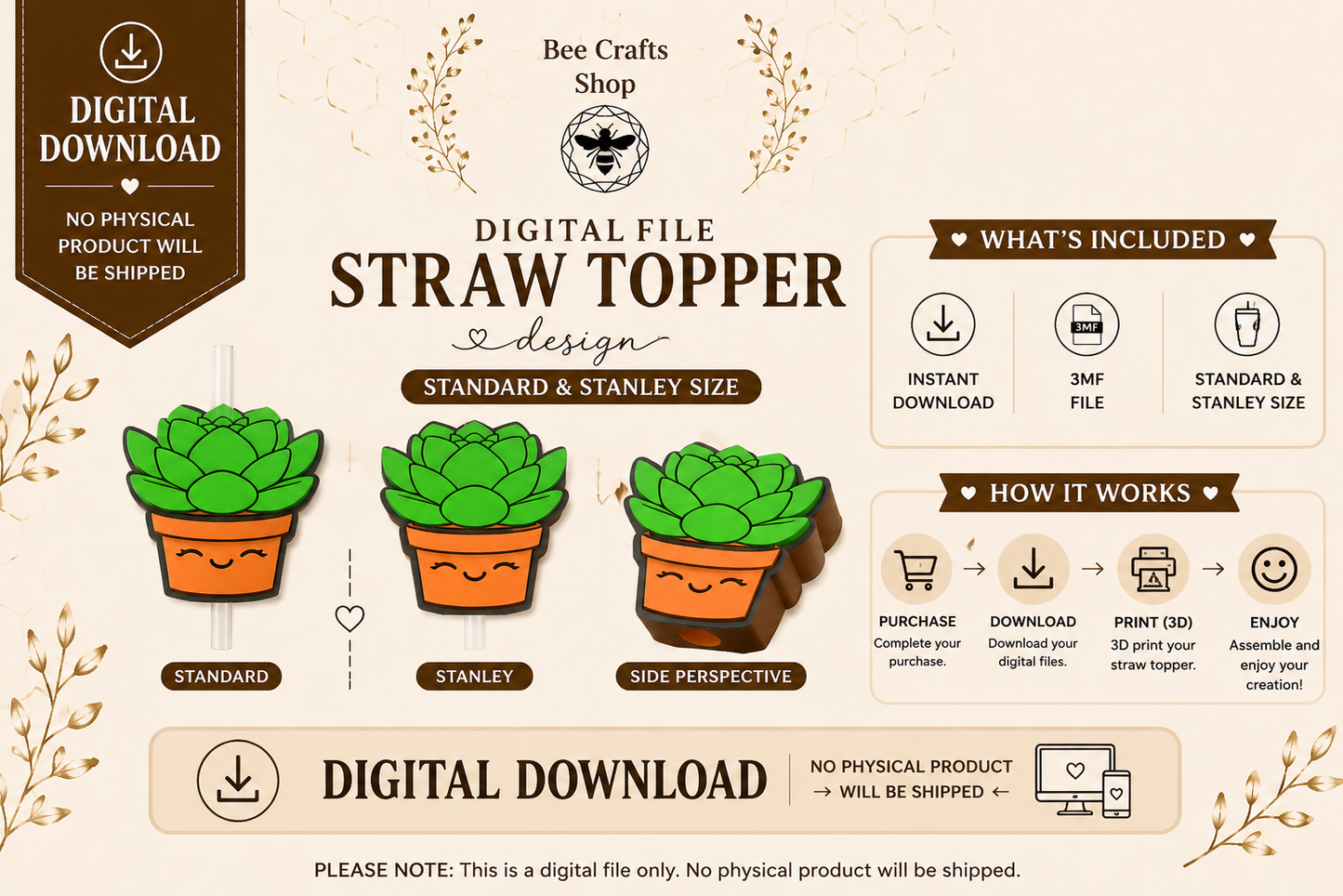 Succulent Digital Design 3MF