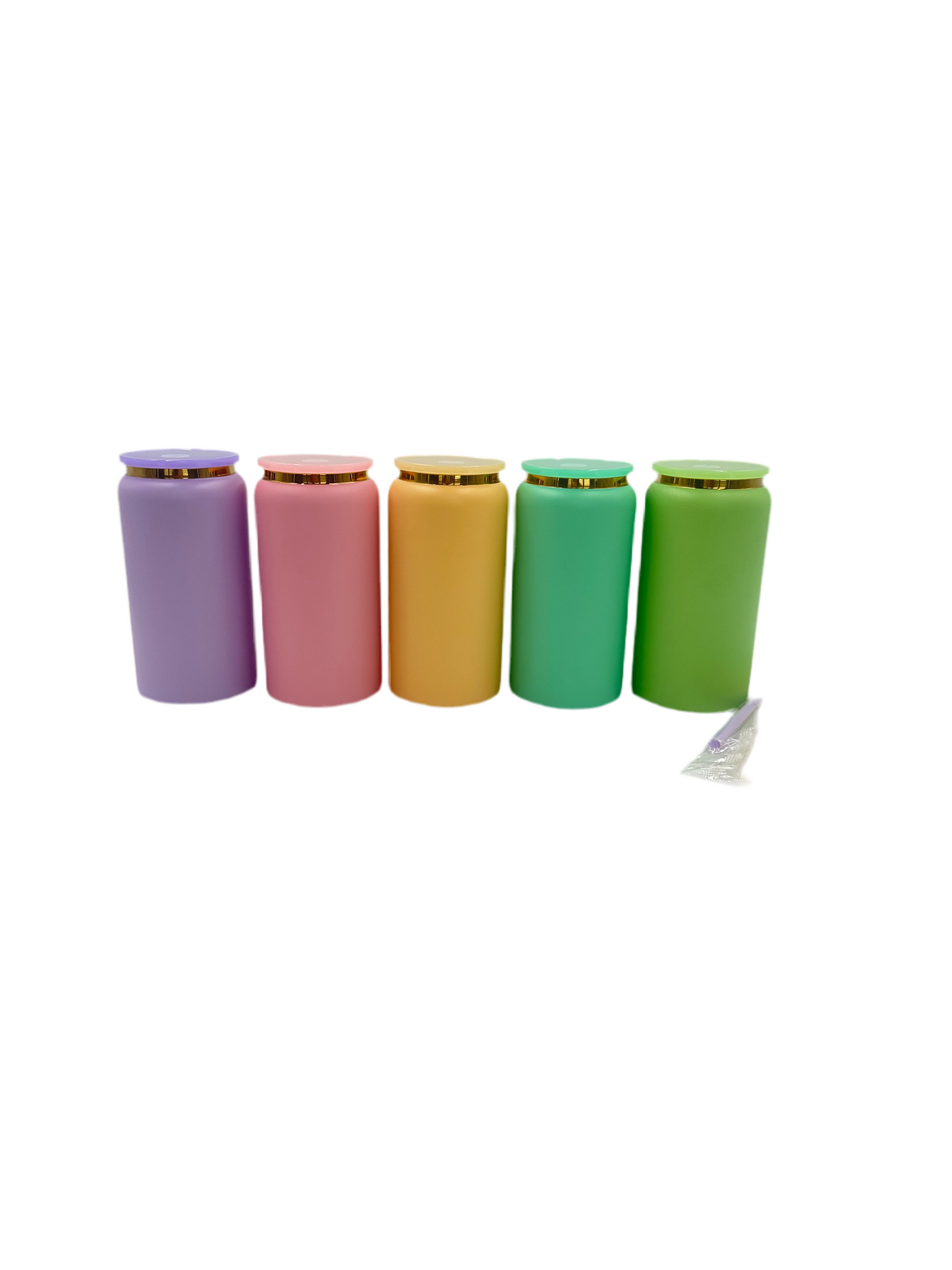 16oz Colored Stainless Steel with gold plate . -5pcs Bundle