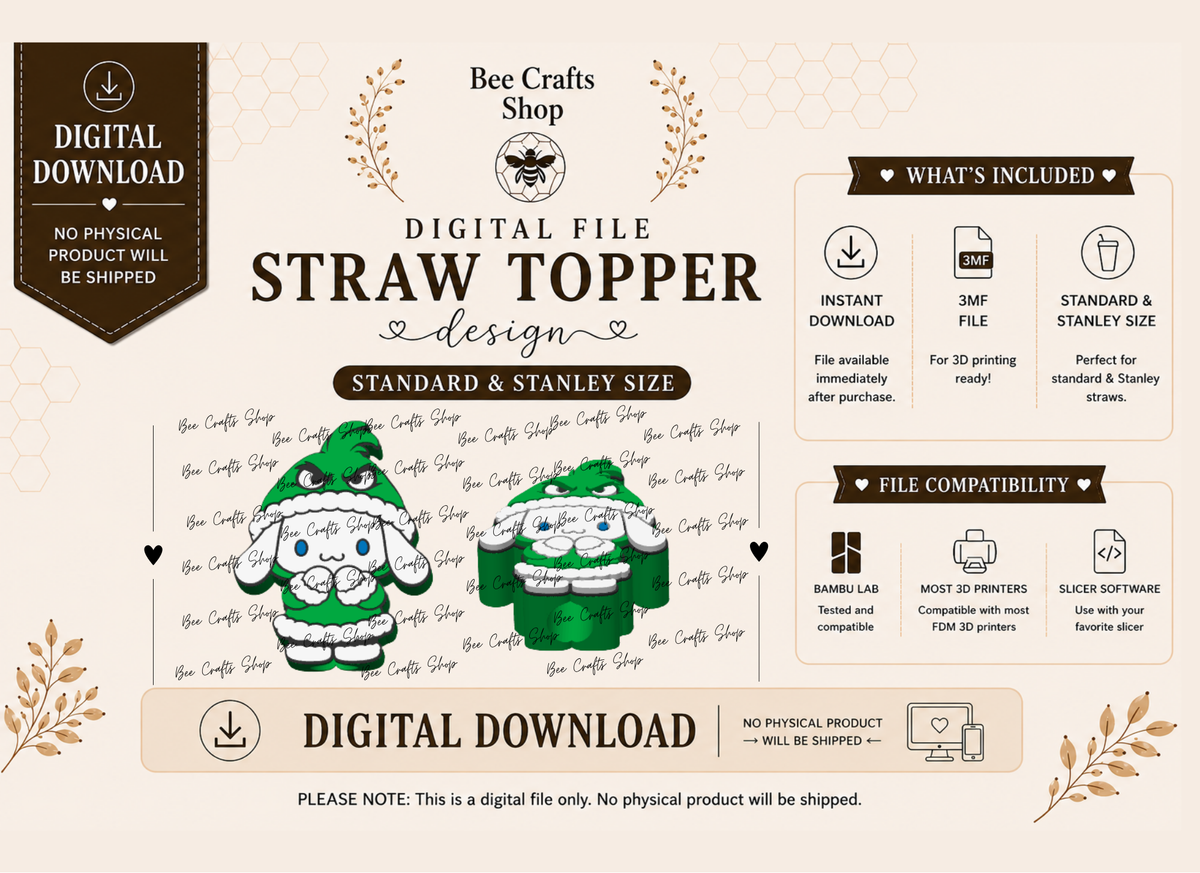 Cinn.G Straw Topper 3mf Digital Design