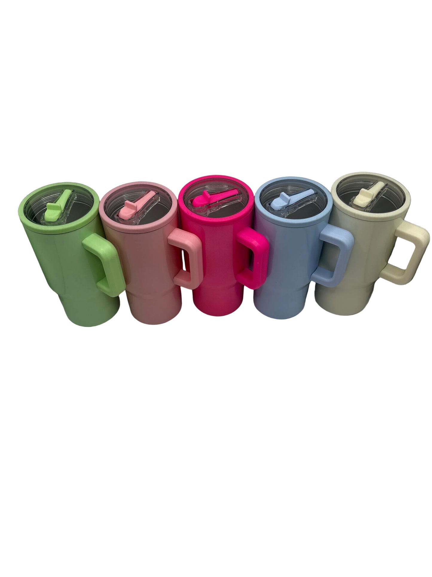 Colored 20oz Flip Straw Stainless Steel Tumbler with handle