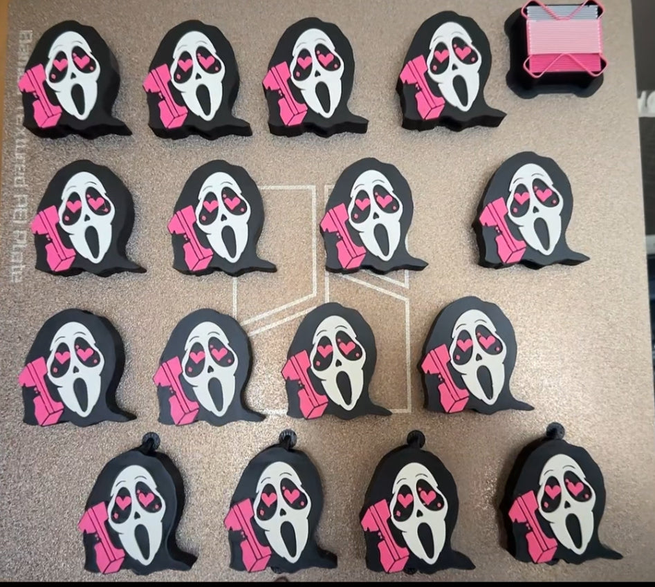 Pink Phone Ghost Face Straw Topper