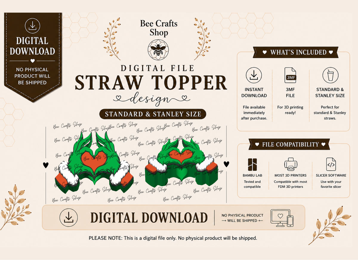 GHands Straw Topper 3mf Digital Design