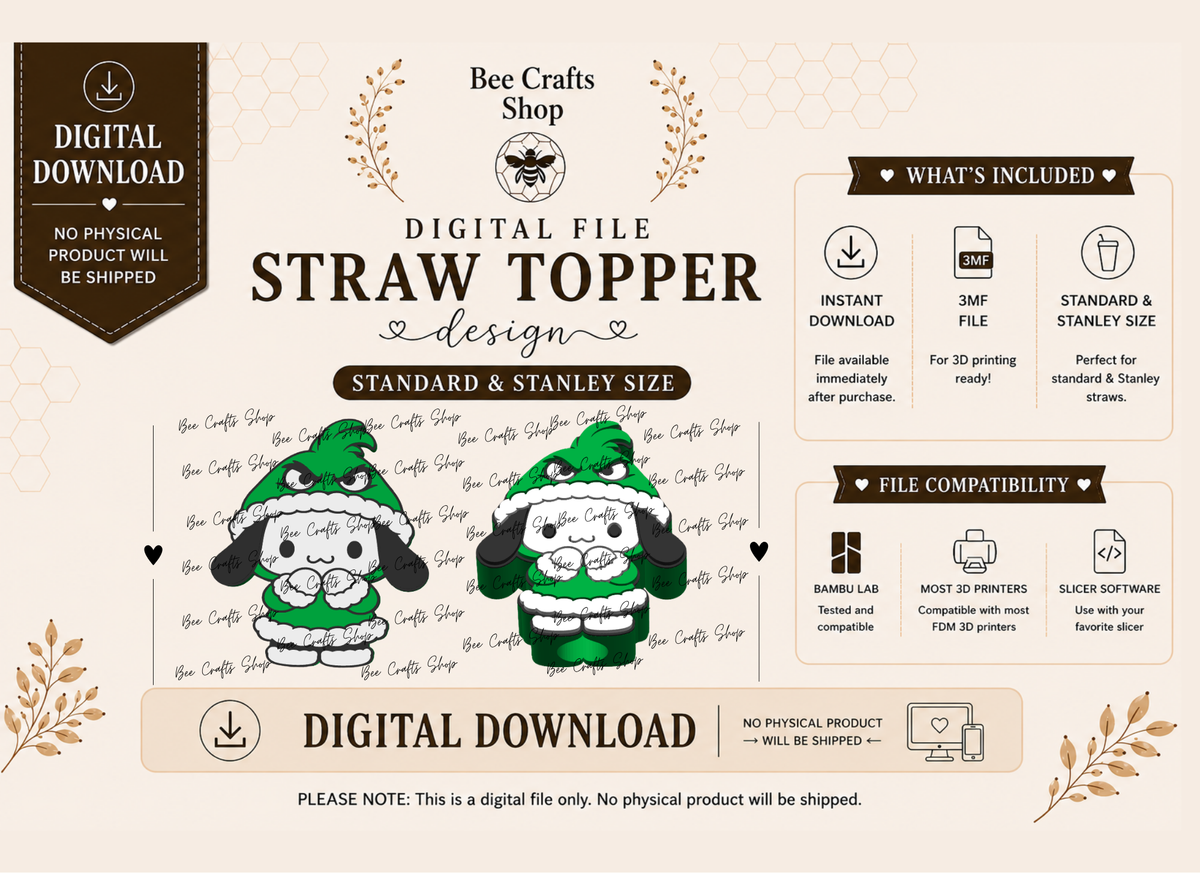 Poch.G Straw Topper 3mf Digital Design